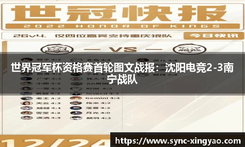世界冠军杯资格赛首轮图文战报：沈阳电竞2-3南宁战队